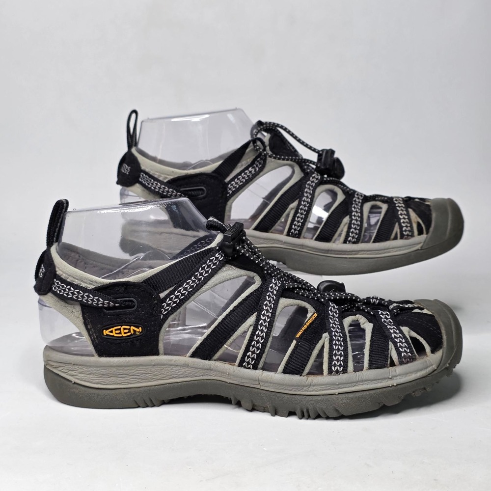 KEEN Whisper Sandals Women's 6 Black Waterproof Hiking Water Comfort Strap Shoes
